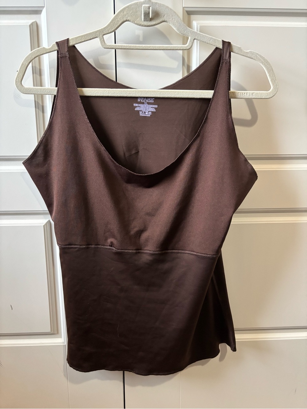 SPANX Chocolate Brown Thinstincts Smoothing Shapewear Scoop Tank Top-XL